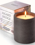 7 oz Non toxic scented candle in graphite concrete jar - Asgard Bridge Creamy Orange + Snowdrop)