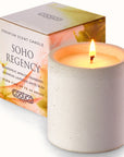 7 oz Non toxic scented candle in white concrete jar - Soho Regency (Grapefruit + Apricot)